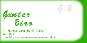 gunter biro business card