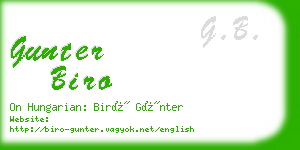 gunter biro business card